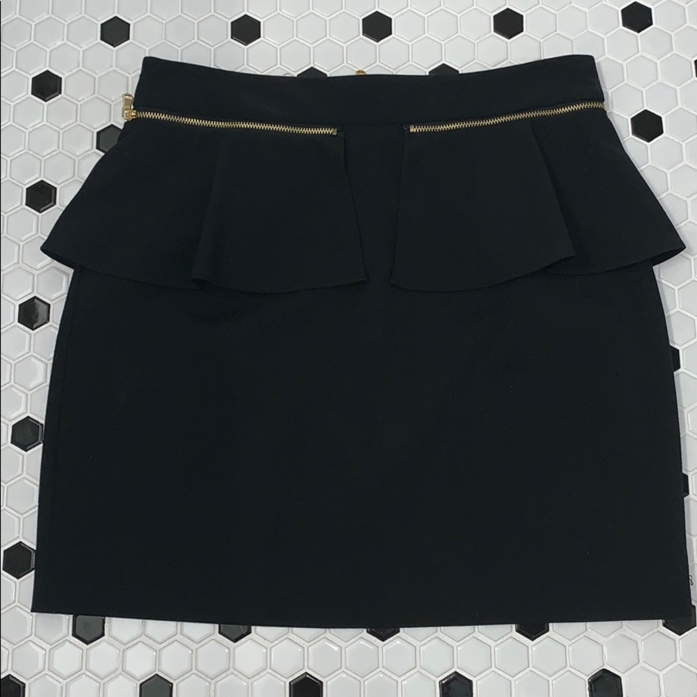 Black Skirt with gold zipper detail